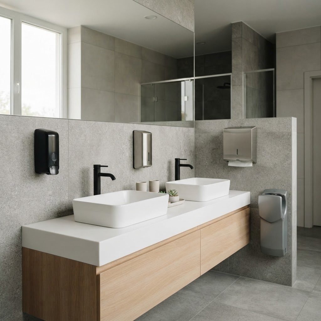Baño profesional equipado con productos Jofel